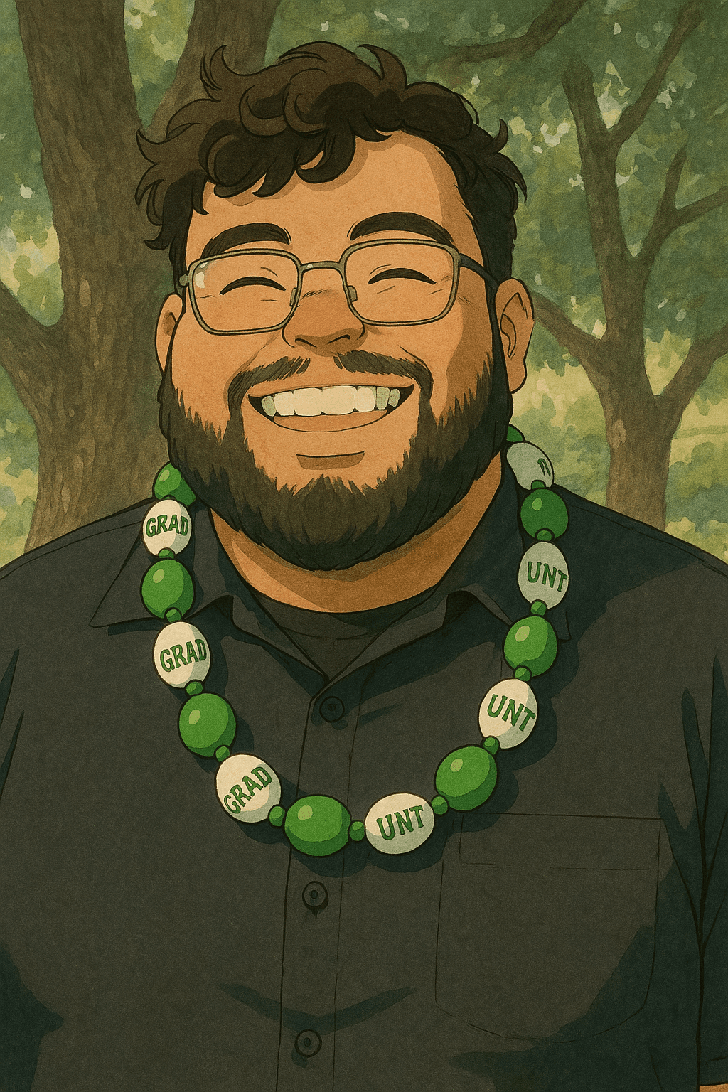 Studio Ghibli-style portrait of Jorge
